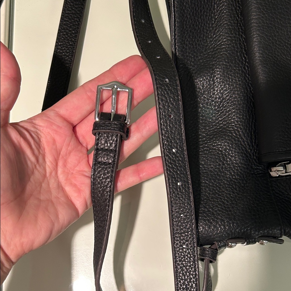 Aimee Kestenberg Elation Black Pebble Leather Crossbody/Bucket Bag - Picture 10 of 15